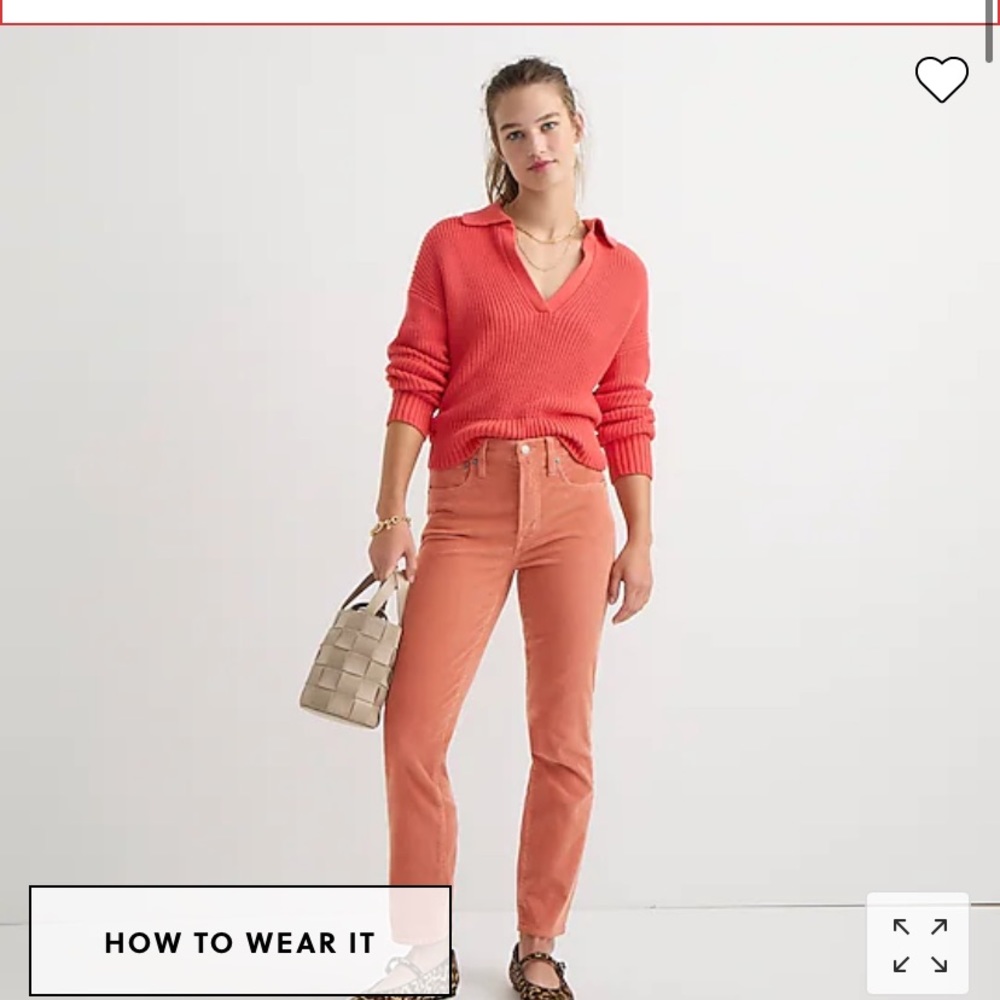Petite vintage straight pant in garment-dyed corduroy